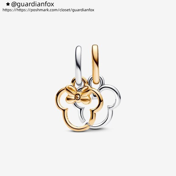 Pandora Disney Mickey Mouse & Minnie Mouse Splittable Dangle Charm - Picture 2 of 5